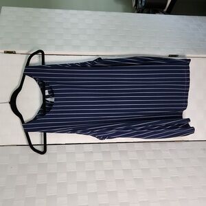 Plus Size XXL Old Navy Sleeveless Tank Top Blouse Striped Navy